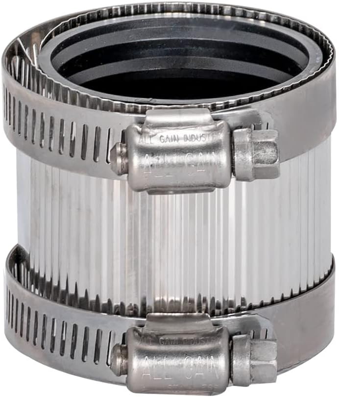 Eastman 1-1/2 Inch No-Hub Coupling with Stainless Steel Clamps, 43401