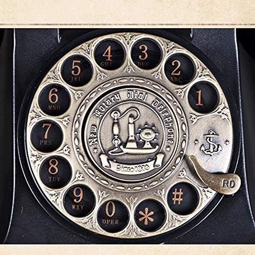 レトロな固定電話。クラシックなロータリーデザイン。昔ながらのコード