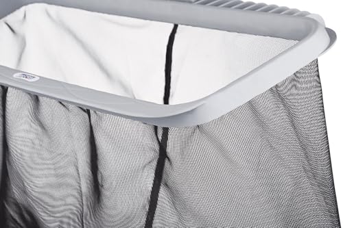 Image of POOLX Heavy Duty Plastic Leaf rake with Long wear Screen mesh Deep net for Pool Cleaning (Gray)