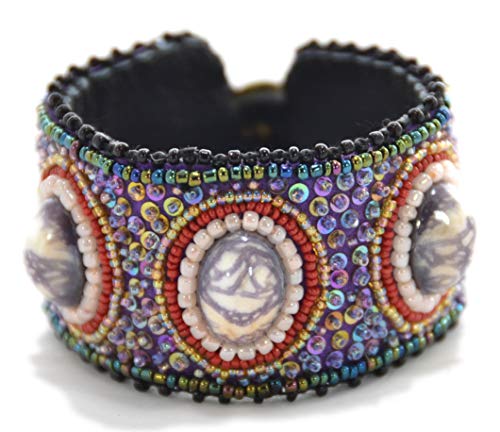 Bracelet plat violet en cuir idéal pour sublimer vos tenues bohèmes chics