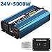 Inverter 5000W Pure Sine Wave Power Inverter, 24V to 240V, Digital Display, Remote Control, UK Socket, 3.1A USB