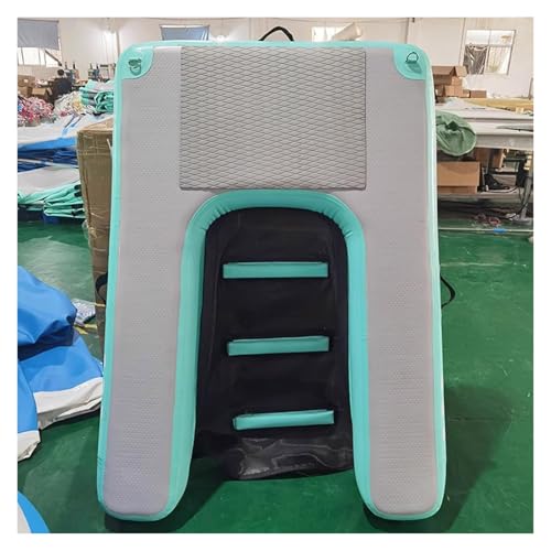 Inflatable Dog Water Ramp Pool Float Floating Ramps for Dogs, Floating Dock Platform for Dogs Up to 132 LBS, Puncture-Resistant Surface Dog Safety Ramps Easy Access Pool(Green)