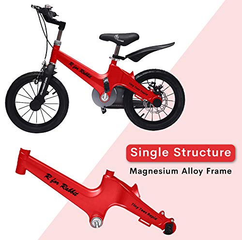 Image of R for Rabbit Tiny Toes Rapid Bicycle for Kids for 3,4 & 5 Years 14T inch Cycle |90% Installed|Magnesium Alloy Single Structure - Red