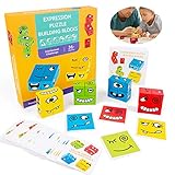 Sunshine smile Kids Puzzles Brain Teaser,Montessori Holz-Herausforderung,Spielzeug Gesicht ändern Würfel,Würfel Interaktion Spielzeug Holzblöcke,Kinder Lernspielzeug Holzspielzeug,Puzzle Bauen würfel
