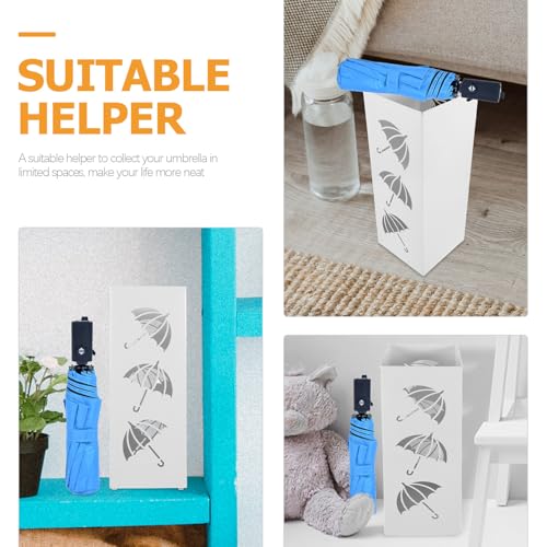Seau à parapluie blanc porte-parapluie grande capacité base solide stable - 3