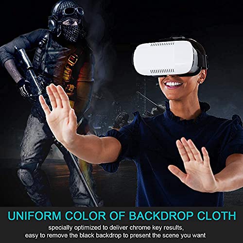 Mountdog 6.5 X 10Ft Black Backdrop Background For Photography, Polyester Fabric Chromakey Black Photo Backdrop Curtain Background Screen Collapsible Seamless For Photo Video Studio(Stand Not Included) #TOP6