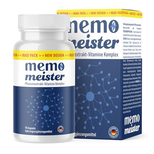 Memo Meister Caps | Ohne Gluten & Laktose | Reich an Vitaminen | Inhalt 90 Kapseln