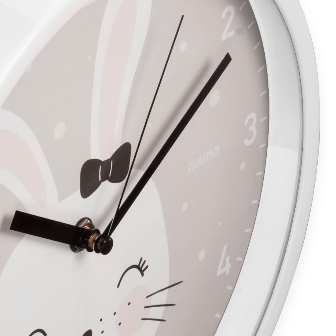 Hama Horloge Murale Elba 25cm - Silencieuse (Pas De Tic-Tac) - Design Minimaliste Blanc Et Noir - Pile AA Incluse - Idéale Salon, Cuisine, Bureau
