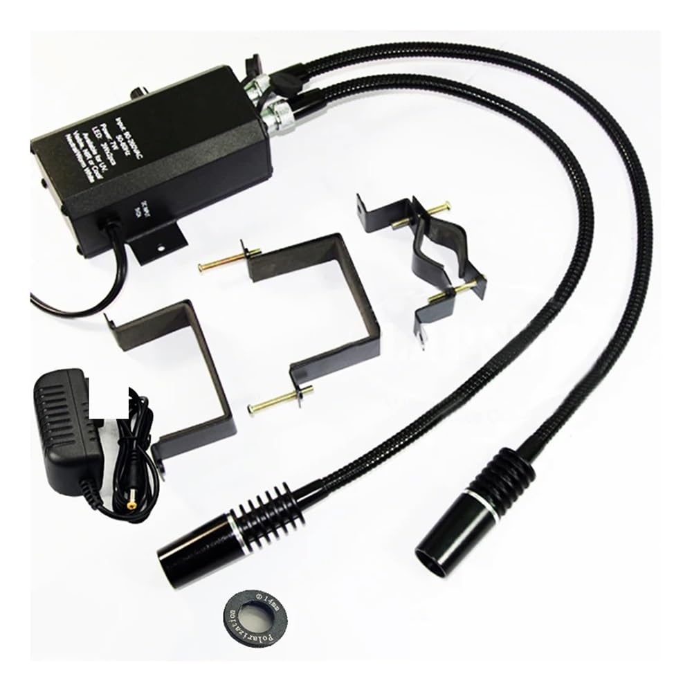 Microscope 6W 6500K Dual LED Gooseneck Lights Illuminator Lamp Polarizer Filter for Industry Stereo Microscope Camera(D9 1pc Polarizer)