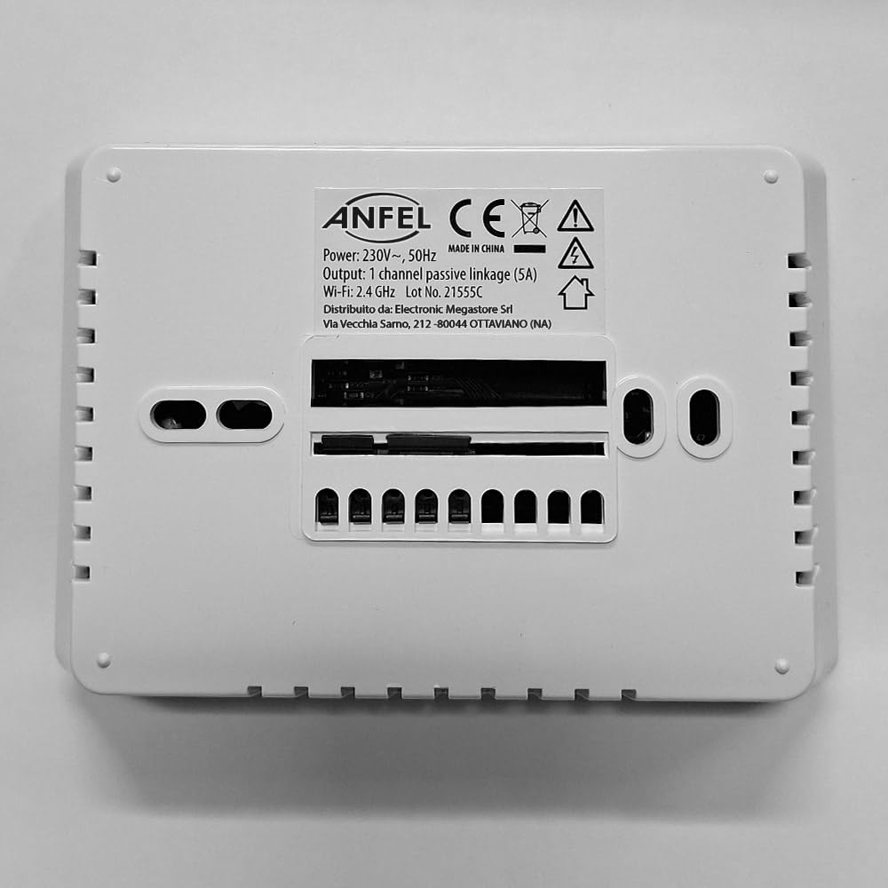 Cronotermostato digitale wi-fi da parete o per cassetta 503 alexa google ios android crono termostato programmabile per caldaia a gas 220v Bianco