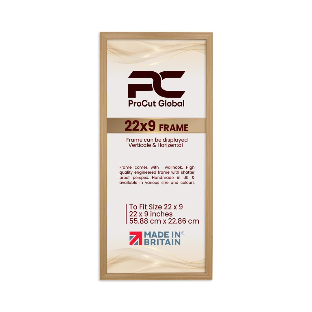 Procut Global 22x9 Country Pine Picture Frames - Classic Wooden Photo Frame with Shatterproof Perspex for Wall or Tabletop - Perfect for Posters, Certificates & Prints - Sizes & Colors Available โ image 1