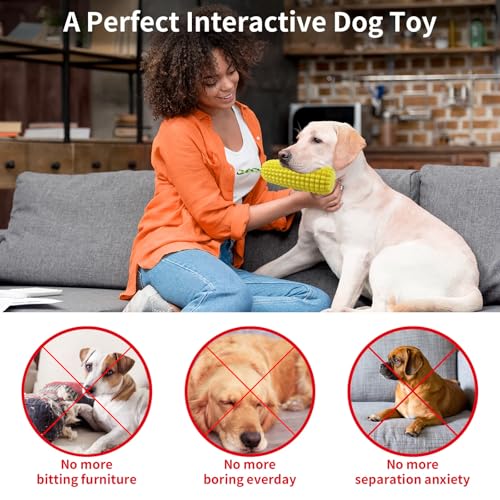 BITEFU 2 Stücksatz Hundespielzeug Set,Maiskolben Hundespielzeug unzerstörbar,für große Hunde,Aggressive Kauer,Plüsch-Kauspielzeug Der,Quietschend großer böser Wolf für kleine und mittlere Hunde