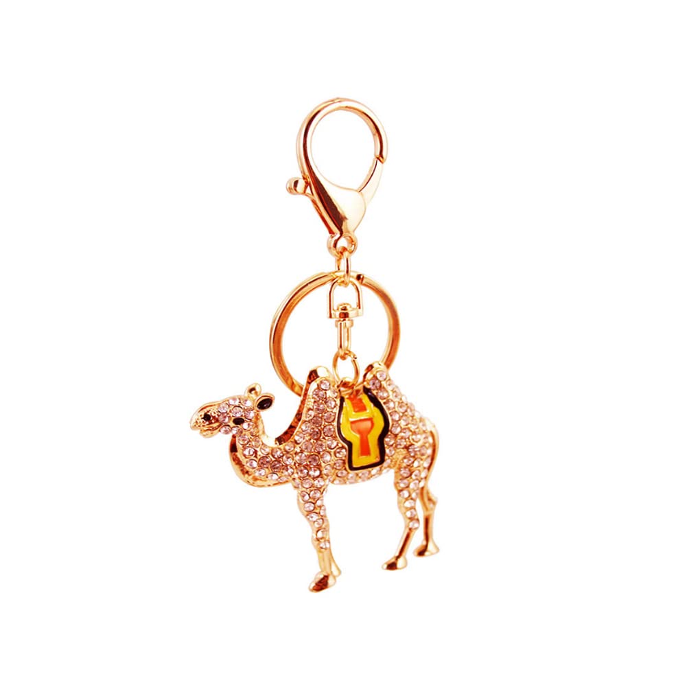 ARFUKA Keyring Keychain Camel Pendant Rhinestone Key Chain Metal Key Ring Charm Jewellery Christmas Birthday Gift Keyrings Key Chain Key Ring Holder for Men and Women