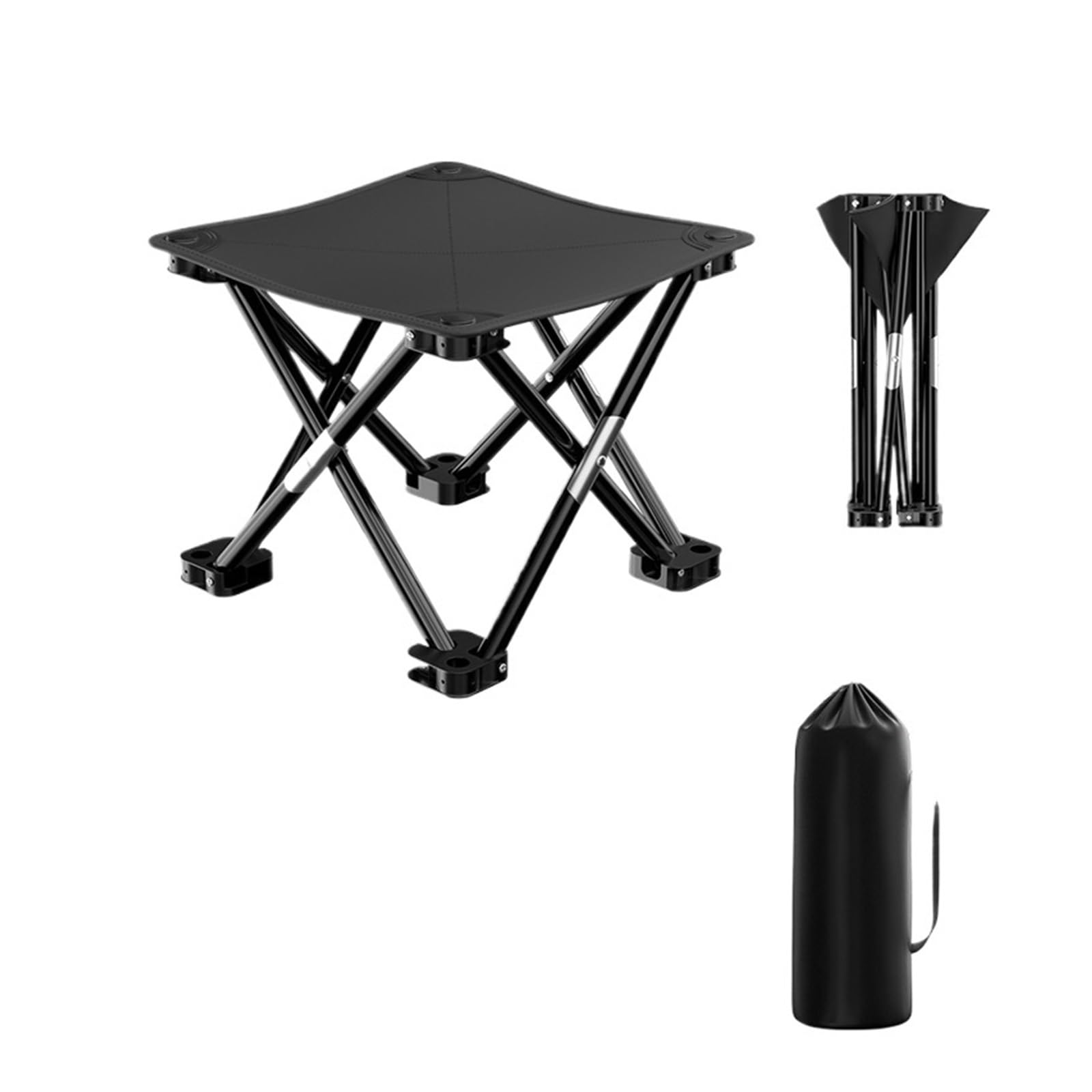 Tabouret de Camping, Tabouret de Camping Pliable Portable pour pêche, randonnée, Plage(Black)