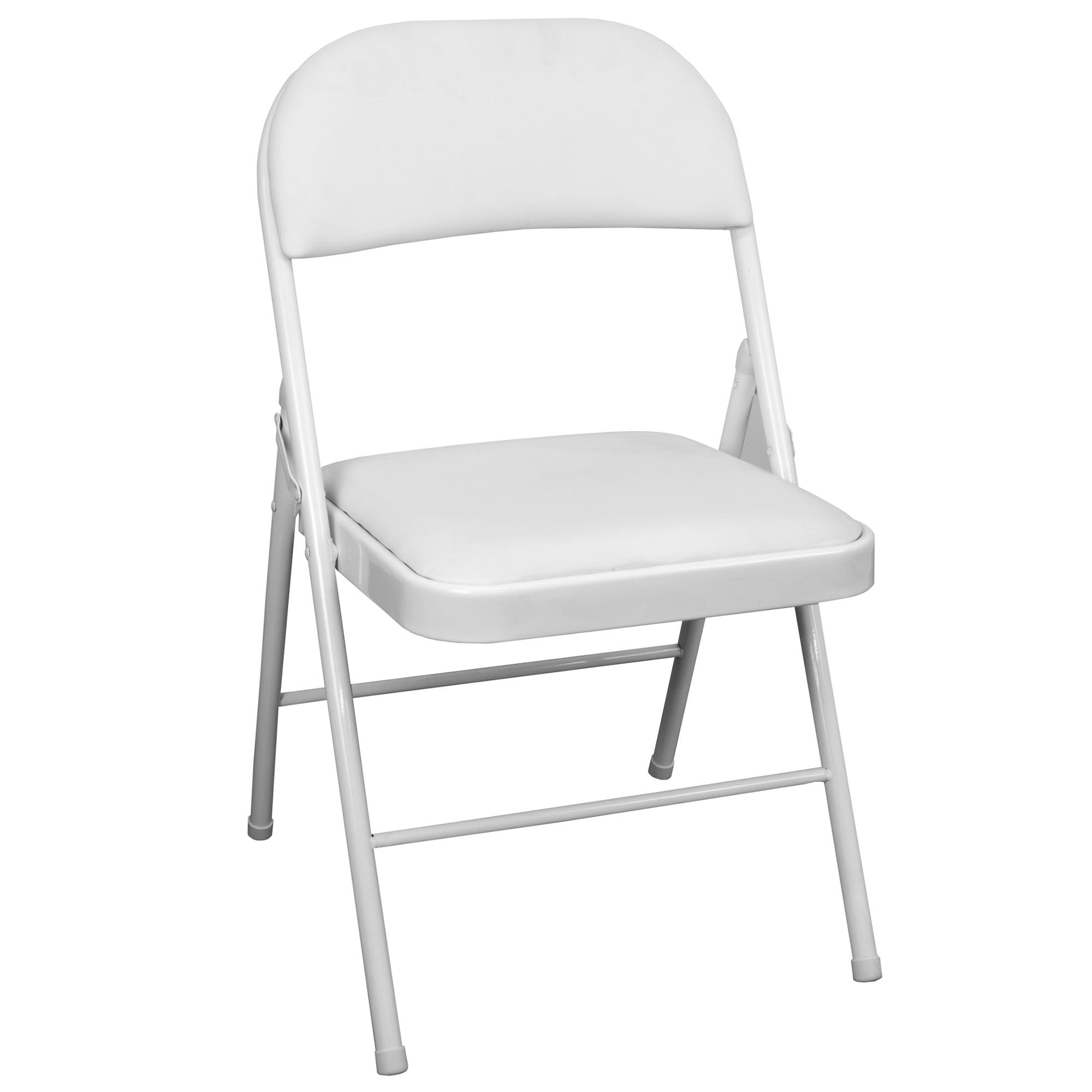 TekBox Folding Faux Leather Chair - Steel Event & Desk Seating (1, White)