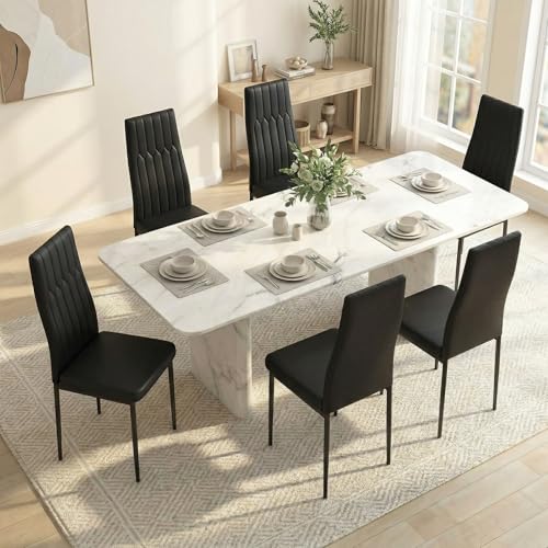 Clevich Lot de 6 chaises de Salle à Manger imperméables en Simili Cuir avec Dossier Haut pour...