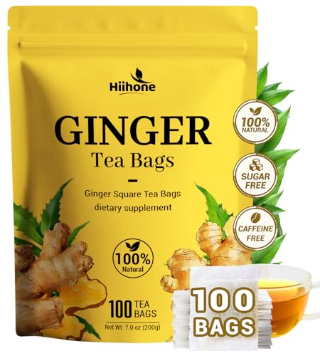 Ginger Root Herbal Tea - Caffeine Free, 100 Teabags