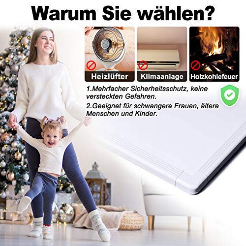 HENGMEI Infraroodverwarming 800 W met thermostaat GS TÜV keurmerk, wandverwarming, elektrische verwarming, wand… - Image 6