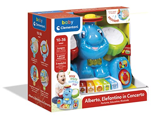 Clementoni Baby Alberto 14984 Elefant aus Konzert, 10-36 Monate, Mehrfarbig, 14984