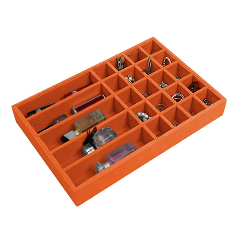 Organizador Joyas con Cajón Apilable Bandeja para Joyas Contenedores Almacenamiento Porta Pendientes Collares Relojes Pulseras Accesorios Bandejas para Anillos(M-37.2x24.9x5.5cm)