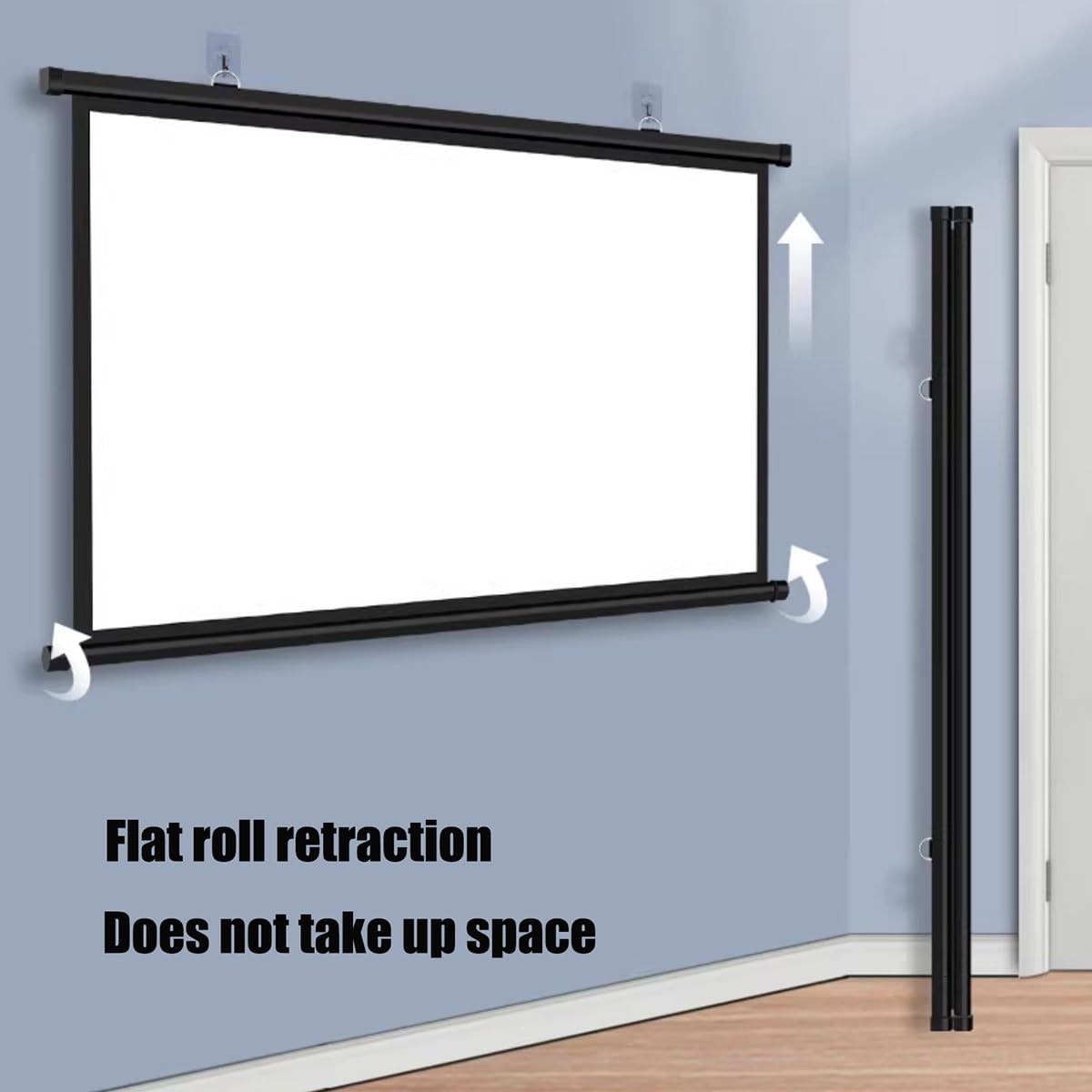 Telo Proiettore per Interni ed Esterni 60/72 Pollici, Schermo Proiettore Lavabile 4:3/16:9 Schermo Proiezione Portatile Pieghevole Anti-Pieghe per Home cinema Gioco da Ufficio (Size : 60" (16:9))