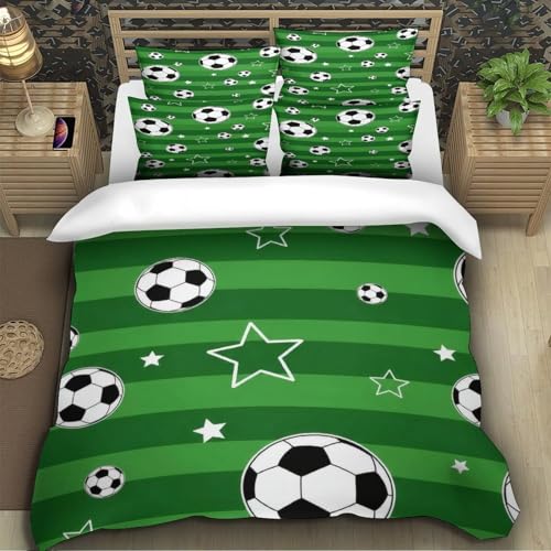 Parure de lit football pour chambre d'ado avec housse de couette imprimé 3D - 5