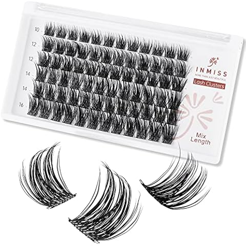 Lash Clusters 72 Pcs Individual Lashes, Eyelash Clusters Wispy Cluster Lashes Extensions, Cluster Lashes Natural Look DIY Lash Extension at Home (D Mix 10-16mm, A05) Cover