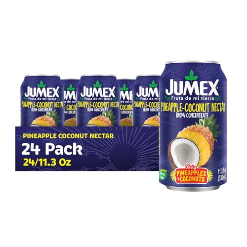 Image of Jumex Pineapple Coconut Nectar - Made with Pineapple Juice & Coconut Cream - Tropical Fruit Juice Concentrate for Smoothie Mix, Cocktail Mixers, Kids Drinks & Beverages - 11.3oz, 24 Pack Canned Drinks