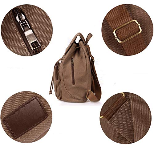 Mochila casual de señoras en color caqui ideal para viajes cotidianos y uso escolar diario 5