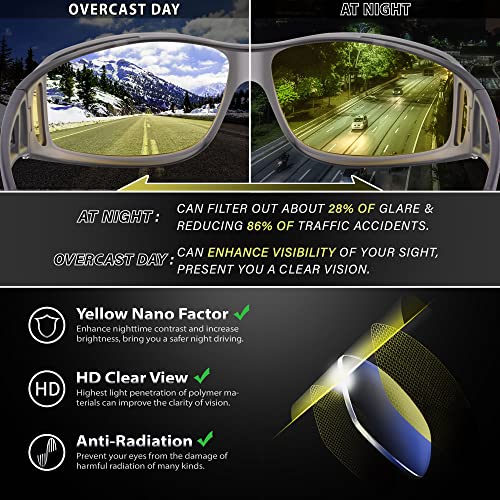 Image of URUMQI Night Vision Driving Glasses Fit Over Eyeglasses for Men Women