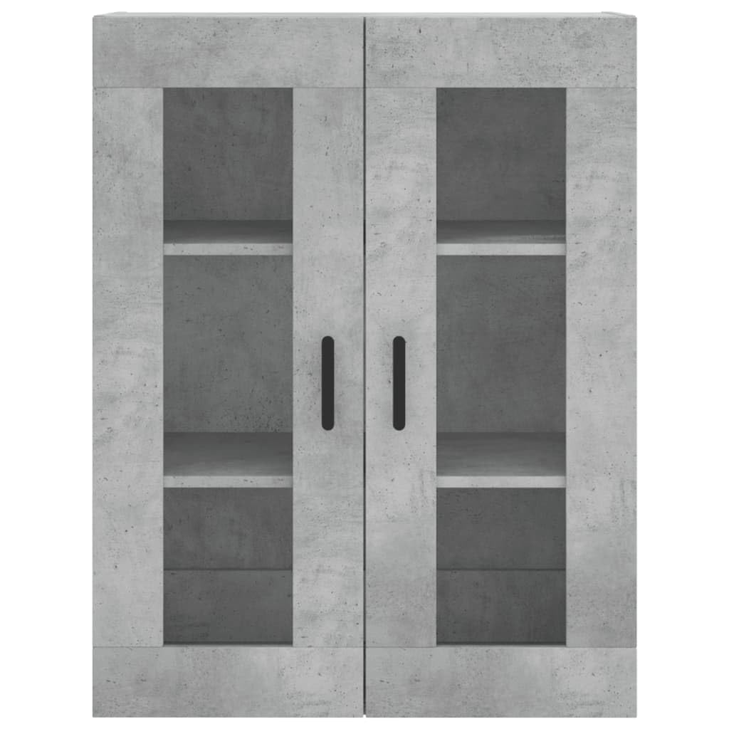 Armario de madera con mucho espacio y patas de metal estables, incluye soporte de pared para seguridad antivuelco, color gris hormigón (69,5 x 34 x 180 cm)