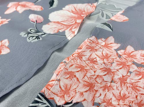 Image of FINOCEANS Womens Floral Chiffon Kimono Cardigans Loose Beach Cover Up Half Sleeve Tops