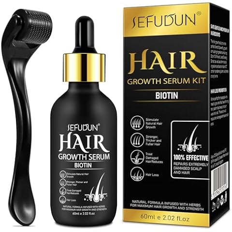5% Minoxidil Hair Growth Serum Kit, Minoxidil for Men Beard Growth Kit, Hair Regrowth Treatment for Scalp Hair Loss and Thinning, Biotin Hair Growth Serum & 5% Minoxidil Treatment-2.02 Fl.Oz Cover