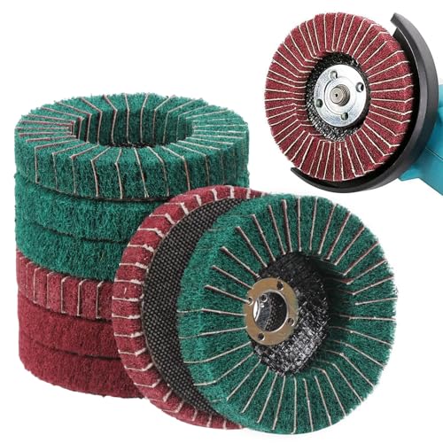 HWXINIE クリーニングディスク 研磨 ディスク 100ｍｍ×15mm 錆除去ホイール 剥離ディスク 4種類8枚入セット （#120番 180番 #240番 #400番）塗装と酸化を除去 ステンレス鋼・鋳鉄・板金・溶接と錆を除去するに