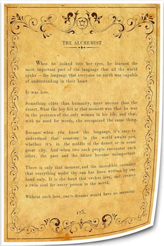 Winduryi The Alchemist Book Quotes Wall Decor Prints Vintage Poster Art Home Wall Painting Canvas...