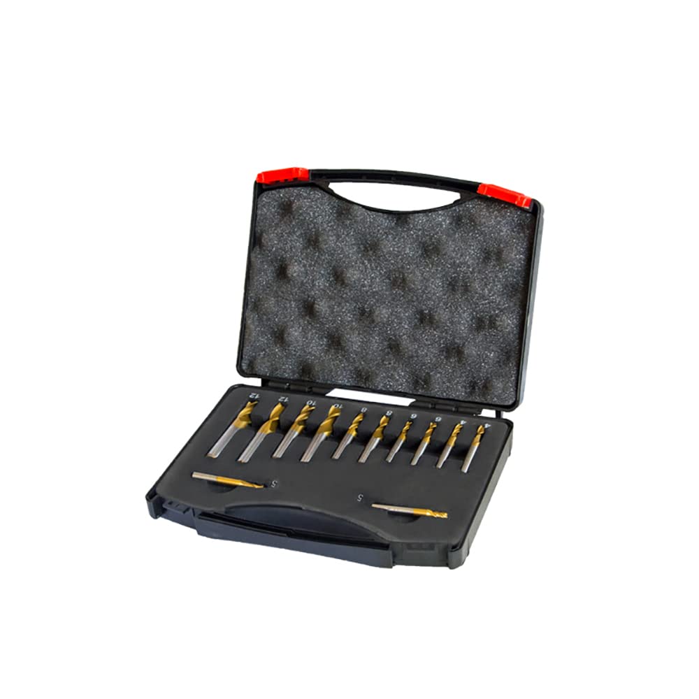 Juego de Fresas HSS, Fresas de Metal Duro M2, Fresas de Acero de Tungsteno con Recubrimiento de Aleación de 4 Canales, Fresas de Mecanizado CNC, 12 Piezas