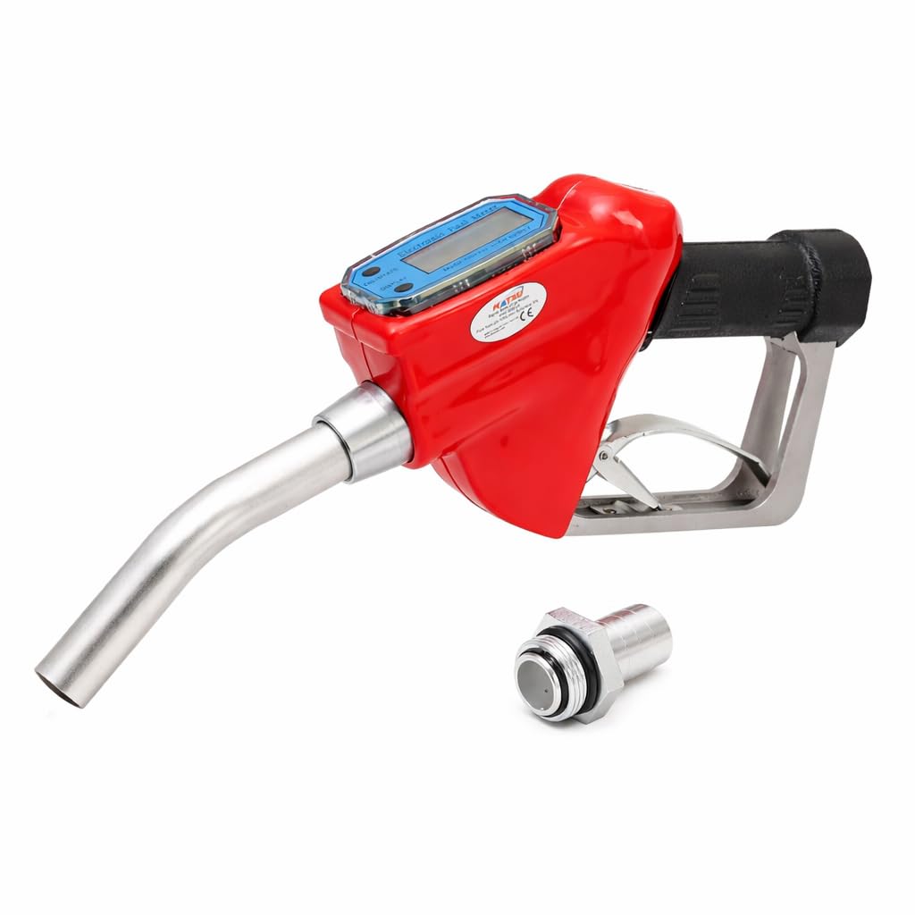 KATSU Dispensador de Diésel Pistola Medidor de Flujo Digital 1" 25mm Combustible de Gasolina Boquilla de llenado de Gasolina para Tractores Camiones Automóviles Marinos 482215