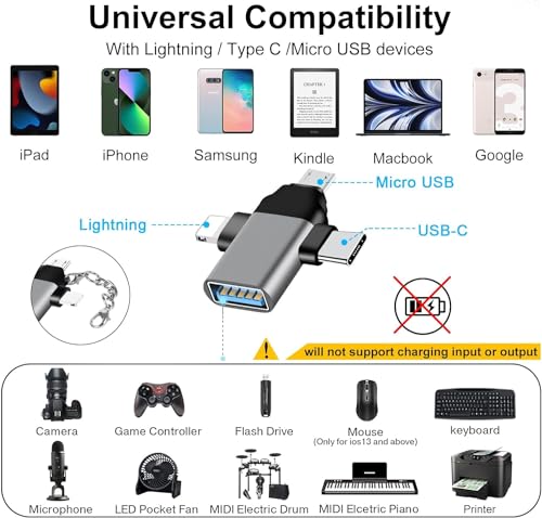 Image of ADZOY 3 in 1 OTG Adapter with Powered USB Hub 3.0, 7-Port USB Data Hub and Individual On /Off Switches and 5V /1A Power Adapter USB Extensionfor Laptop, PC, Computer, Mobile HDD