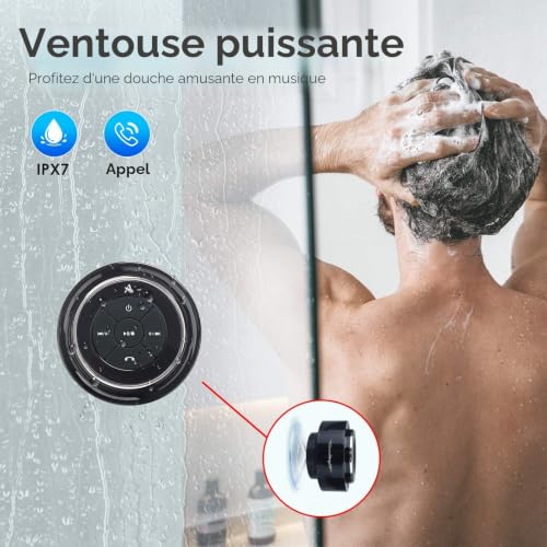Haut-parleur Bluetooth étanche IPX7 Xleader micro salle de bain - 3