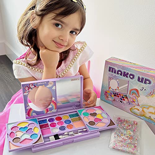 image for Tomons Kids Makeup Kit for Girl Princess Real Washable Cosmetic Toy Be