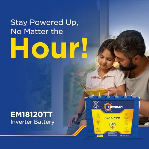 Image of Eastman EM18120TT | Tall Tubular | 180 AH Inverter Battery |Warranty 120 (60+60) Months for Home & Office