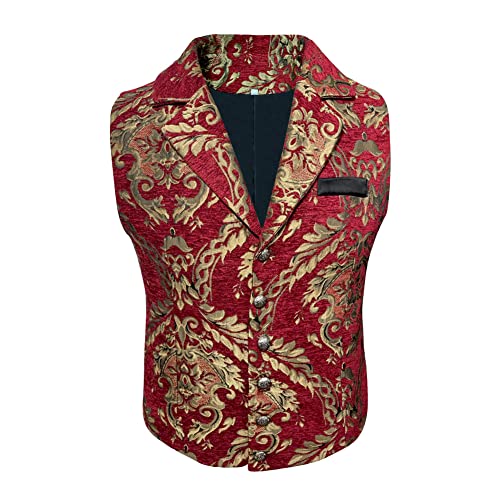 Mens Victorian Gothic Suit Vest Steampunk Waistcoat