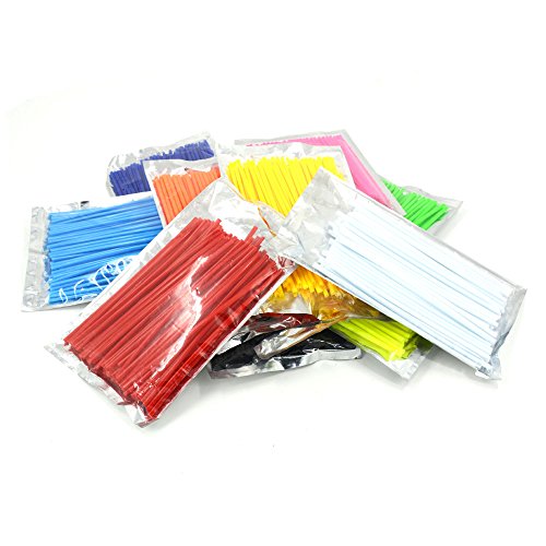 Jfg Racing Spoke Skins Covers,72Pcs Black Dirt Bike Spoke Covers Wheel Rims Wraps Pipe Trim For 8"-21" Rims,Universal For Motorcycle Bicycle Wheelchair Decoration #TOP6