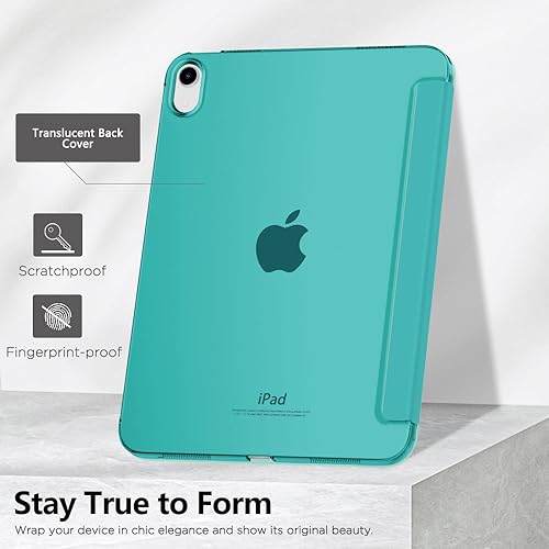 Vista 206 de MoKo Funda para iPad (A16) de 11ª generación de 11 pulgadas 2025, funda para iPad de 10.9 pulgadas 2022, carcasa trasera translúcida de Plateado