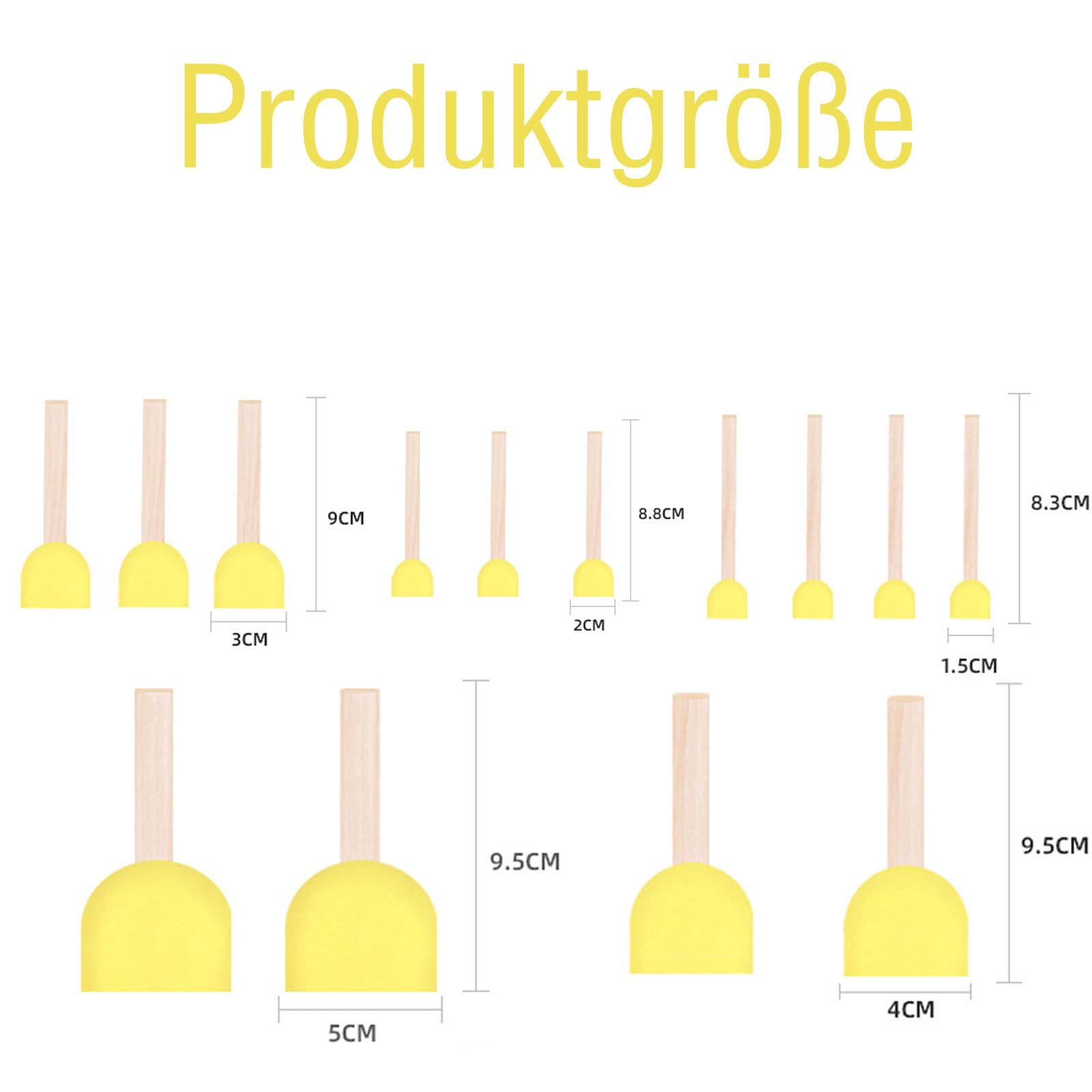 5er Set Schwammpinsel - Runde Schaumstoffpinsel 5 Größen Für Malerei & Basteln