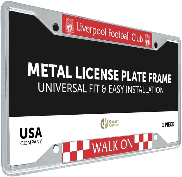 Desert Cactus Liverpool FC License Plate Frame Football Soccer Metal for Front or Back of Car Officially Licensed (Frame - Design 6)