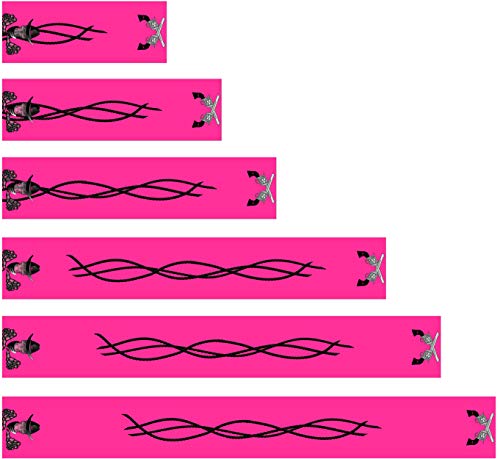 White Water Archery Pink Fluorescent Neon Cowboy Skeleton Skull Arrow Wraps 15 Pc Pack Choose Length Width (4, 75)