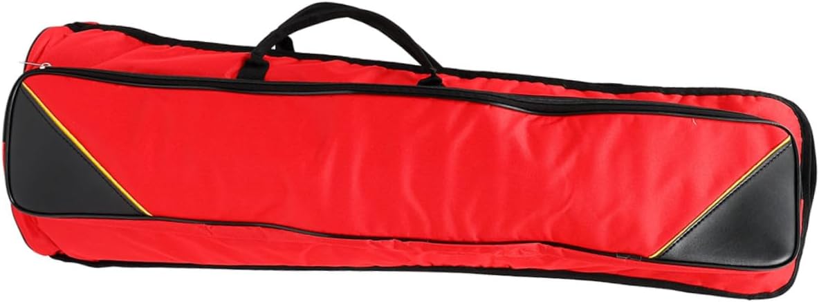 INOOMP Thickened Waterproof Oxford Cloth Trombone Bag Red Portable Instrument Storage Case with Shoulder Strap for Travel and Performance