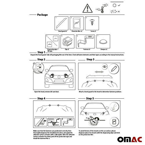 Omac Front Bug Deflector For Volvo Xc60 2010 To 2013, Hood Protector, All Weather, Black #TOP7