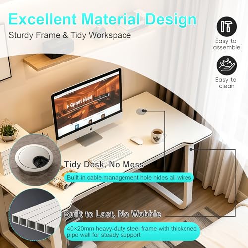 Image of Gaming Desk Computer Writing Table Student Art Modren Simple Style PC Wood Suitable Portable Desk for Home, Office